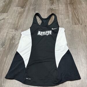 Nike Adelphi University Swimming Black and White Tank Top
